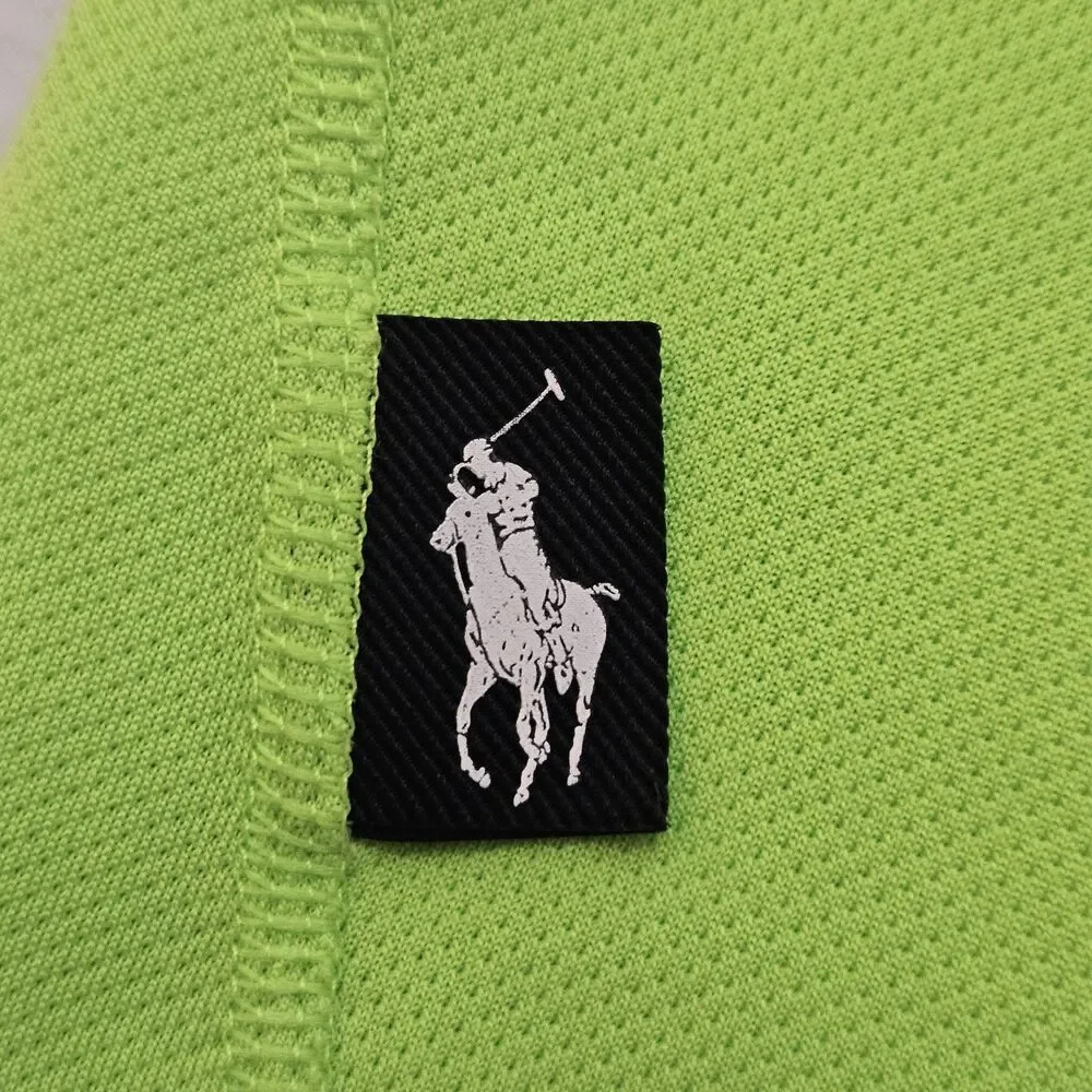 POLO SPORT Ralph Lauren Sz L Performance Shirt Rescue Green Crewneck Logo Y2K